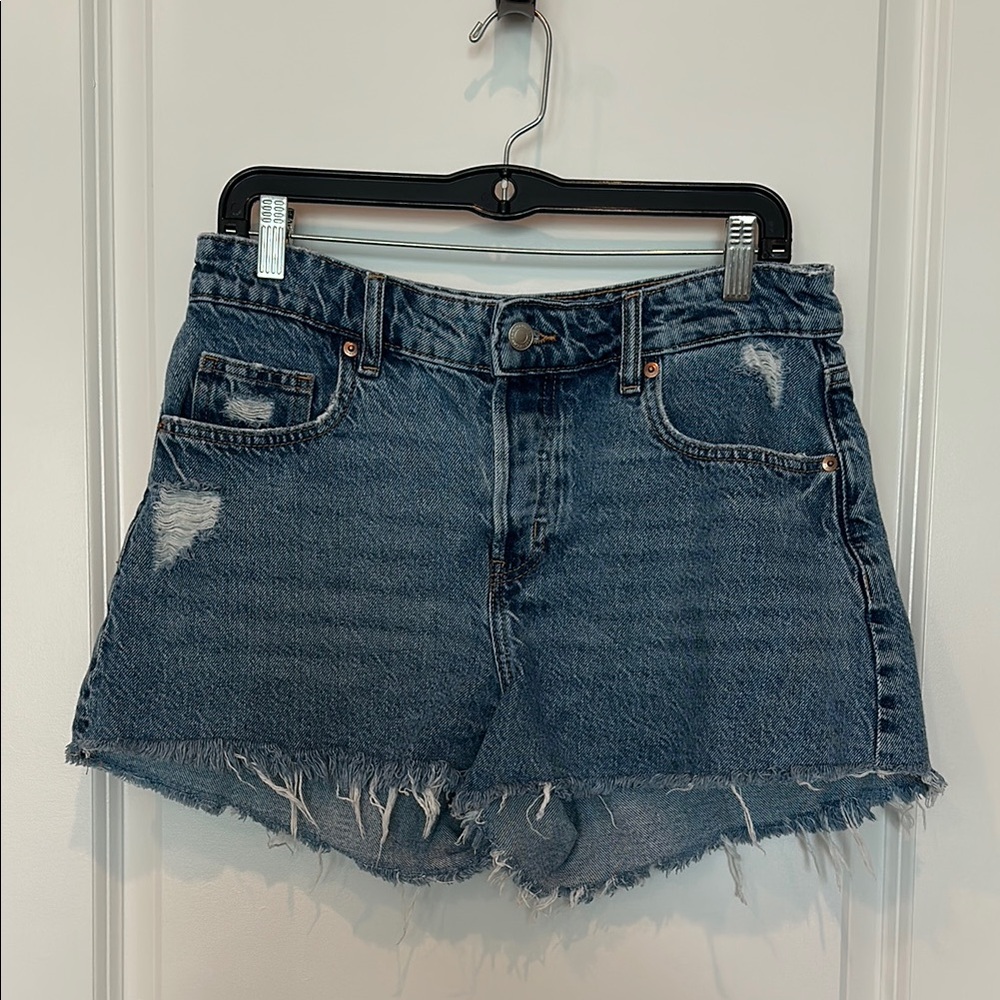 H&M Denim Blue Women's Distressed Shorts